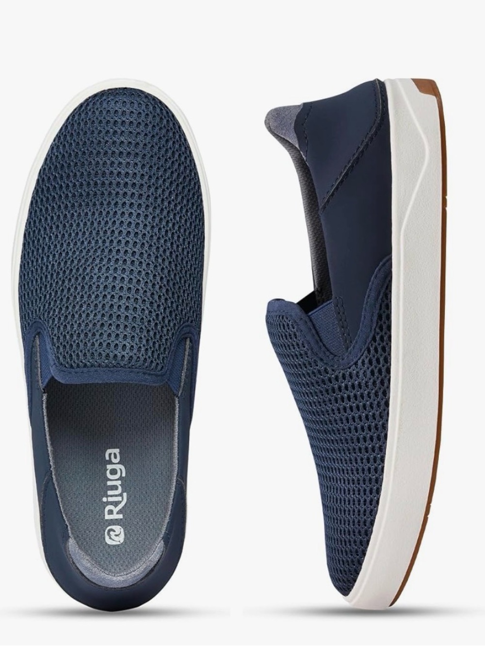 Men’s Slip-On Mesh Loafers in Navy